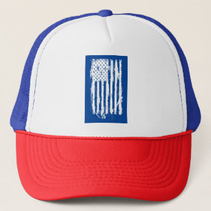 Boné Bandeira Americana Envelhecida Branca