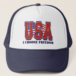 Boné Bandeira Americana EUA Escolho Liberdade Patriota