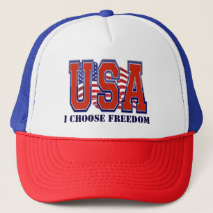 Boné Bandeira Americana EUA Escolho Liberdade Patriótic