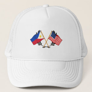 Boné Bandeira Americana Filipina Heritage Vintage