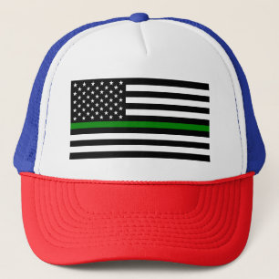 Boné Bandeira Americana Thin Green Line Militares e Vet