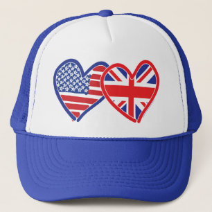 Boné Bandeira Americana/Union Jack Flag Hearts