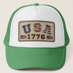 Boné Bandeira Americana Vintage EUA 1776