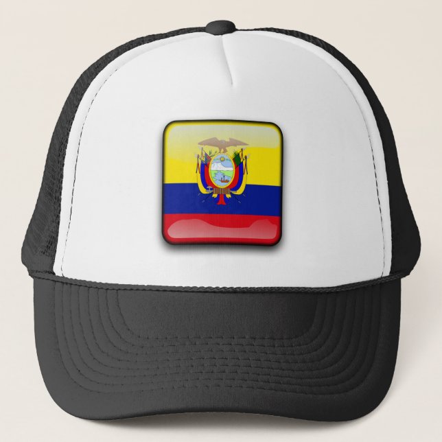Boné Bandeira brilhante do Equador (Frente)