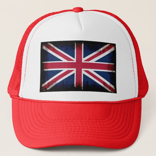 Boné Bandeira Britânica, bandeira da União, Grunge Patr (Frente)