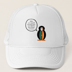 Boné Bandeira Camarões Falando com o Sr. Penguin