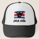 Boné Bandeira Costa Rica Pura Vida Shaka<br><div class="desc">Um chapéu preto de Pura Vida shaka sobre a bandeira design da Costa Rica. Visite nossa loja para ver nossa linha de cheio de produtos da Costa Rica.</div>