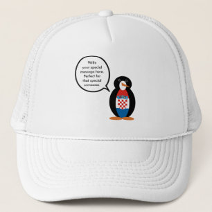 Boné Bandeira Croata Pinguim Ms Falante Personalizado