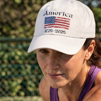 Boné Bandeira da América de 1776 a 2026 Aniversário de 
