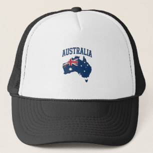 Boné Bandeira da Austrália Mapa Gráfico Antigo Maltrata
