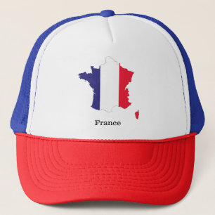 Boné Bandeira da França no Design de Souvenir de Mapa