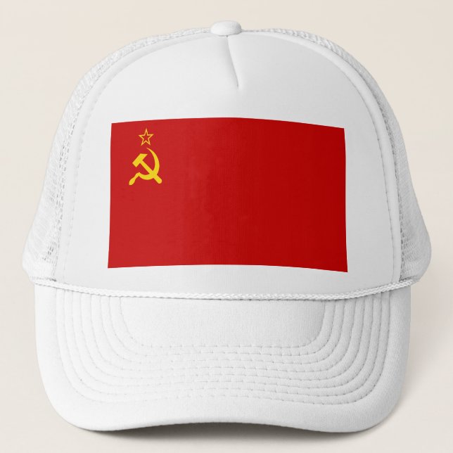 Boné Bandeira da União Soviética URSS Comunista Foice e (Frente)