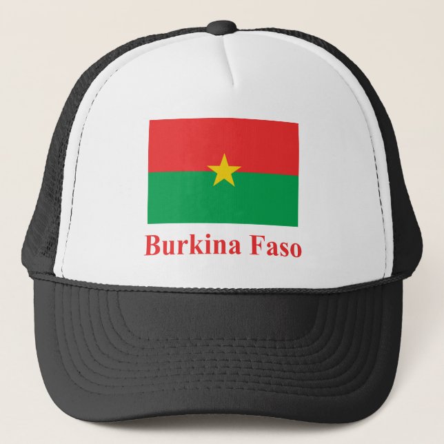 Boné Bandeira de Burkina Faso com nome (Frente)