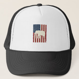 Boné Bandeira de Elefante Patriota Design Vetorial Vint