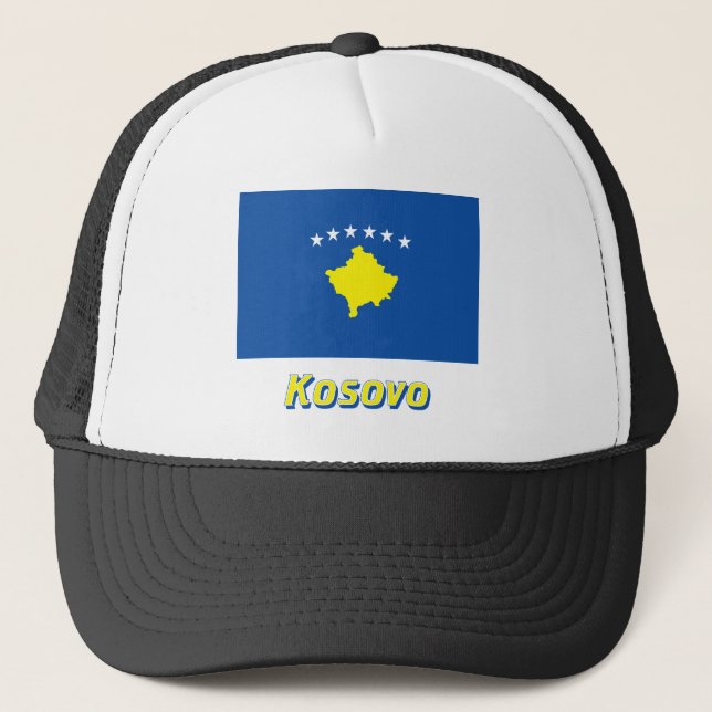 Boné Bandeira de Kosovo com nome (Frente)