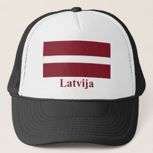 Boné Bandeira de Latvia com nome no Latvian