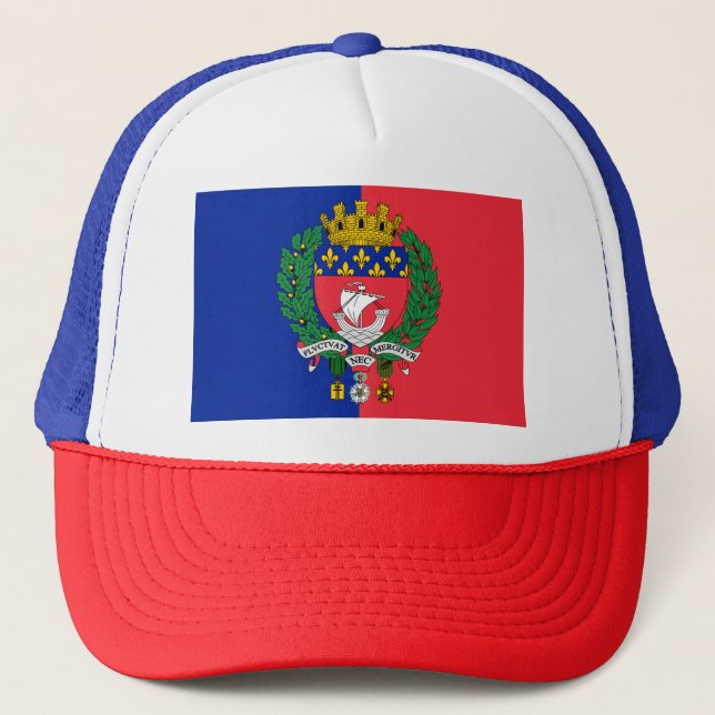 Boné Bandeira de Paris, França Trucker Hat (Frente)