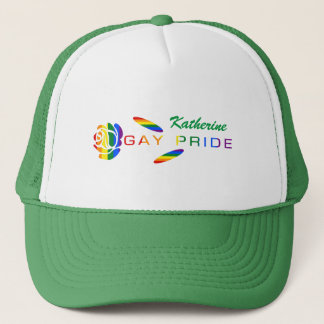 Boné Bandeira do Arco-íris Rosa Orgulho Gay Nome Person