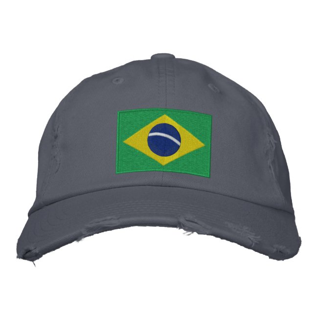 Boné Bandeira do Brasil em Verde, Amarelo e Azul (Frente)