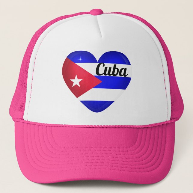 Boné Bandeira do Coração de Cuba (Frente)