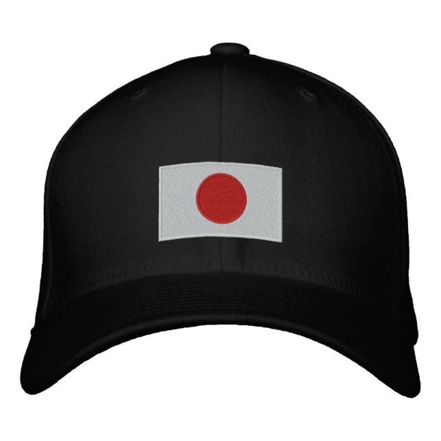 Boné Bandeira do Japão bordada em lã flexfit que (Frente)
