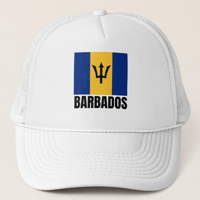 Boné Bandeira do País Barbados Ilha Azul do Barbadiano (Frente)