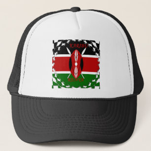 Boné Bandeira do Quênia Unidade: Tuko Pamoja Desenho