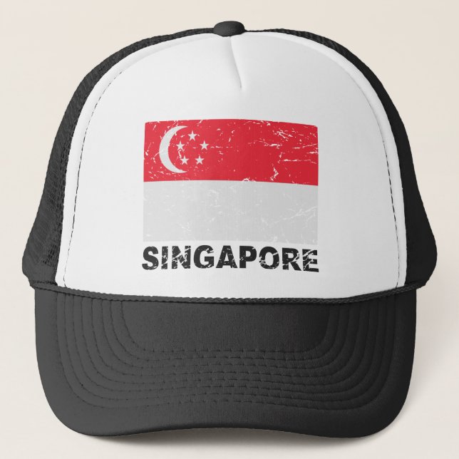Boné Bandeira do vintage de Singapore (Frente)