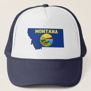 Boné Bandeira e mapa do estado de Montana