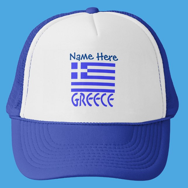 Boné Bandeira Grega Grécia Azul Personalização  (Criador carregado)