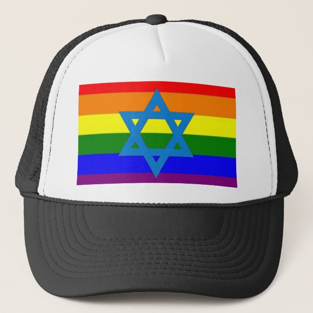 Boné Bandeira judaica do orgulho gay (Frente)