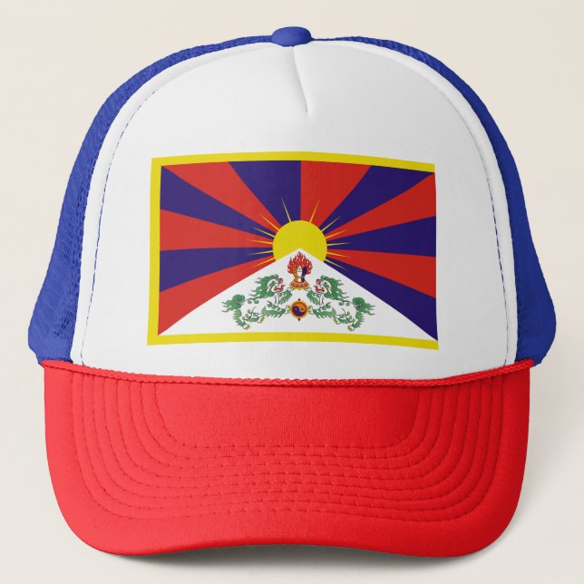 Boné Bandeira Livre do Tibete - Peu Rangzen ད ་ ར ང ་ བ (Frente)