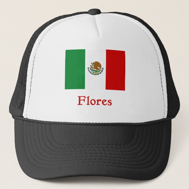 Boné Bandeira mexicana de Flores (Frente)