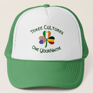 Boné Bandeira personalizada do trevo da Bélgica Irlanda