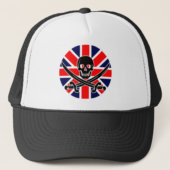 Boné Bandeira pirata do Reino Unido. (Frente)