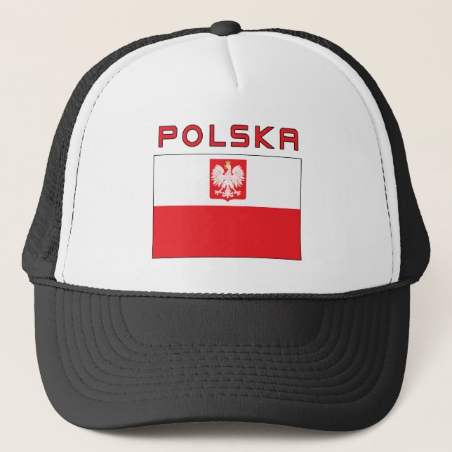 Boné Bandeira polonesa do falcão com Polska (Frente)