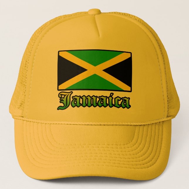 Boné Bandeira, preto, verde e amarelo de Jamaica (Frente)