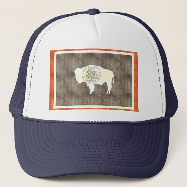 Boné Bandeira retro de Wyoming do vintage (Frente)