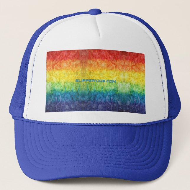 Boné Bandeira tie-dye da SlipperyJoe's arco-íris pressi (Frente)