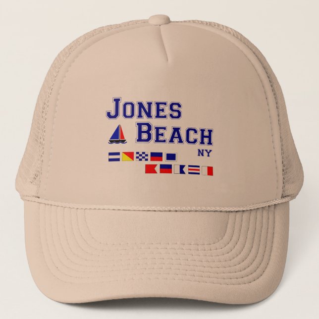 Boné Bandeiras de sinal da praia NY de Jones (Frente)