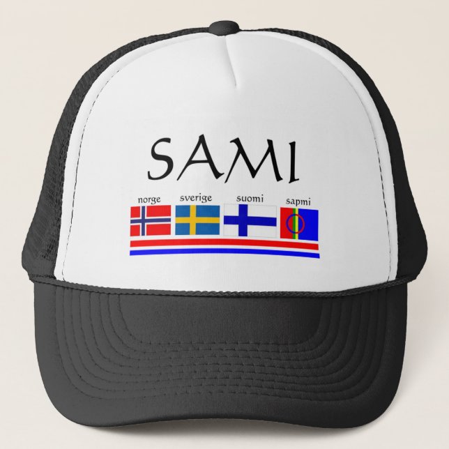 Boné Bandeiras do Sami e da Escandinávia (Frente)