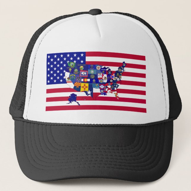Boné Bandeiras dos EUA (Frente)
