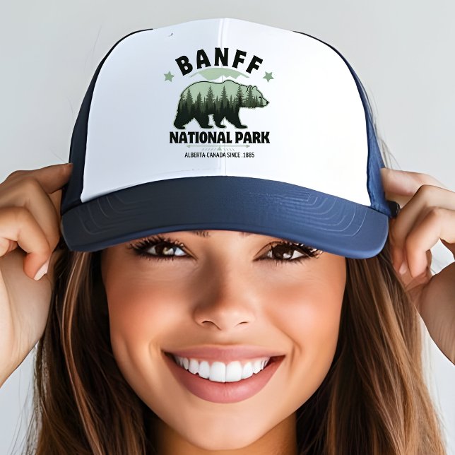 Boné Banff National Park Wildlife – Rustic Bear Design (Criador carregado)