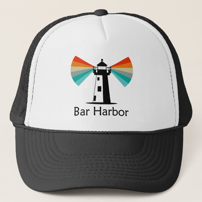 Boné Bar Harbor Maine Farol Arco-íris (Frente)