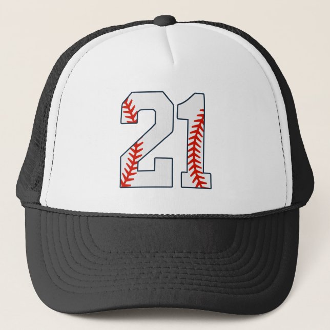 Boné Baseball Jersey Number 21 (Frente)