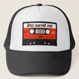 Boné Bass Guitar Mixtape Retro Red Vintage Cassete