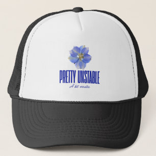 Boné Bastante Instável: Camiseta Azul com Estampa Flora