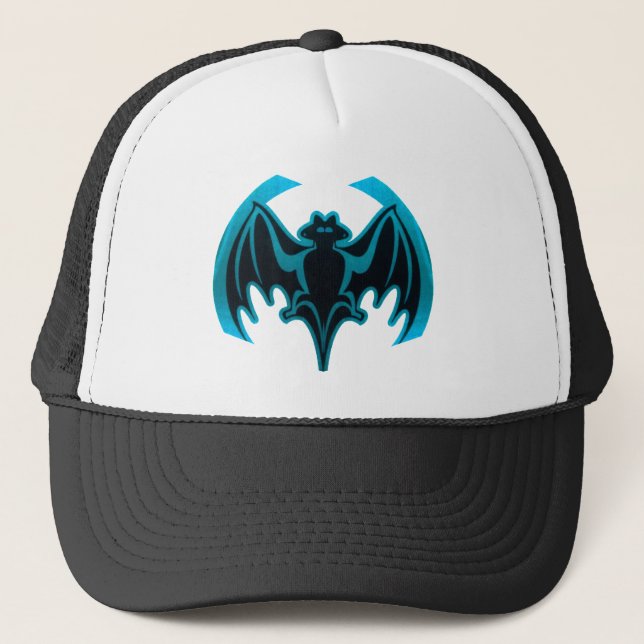 Boné Bat Cyan O MUSEUM Zazzle dá presentes (Frente)