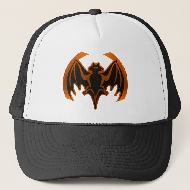 Boné Bat Orange O MUSEUM Zazzle dá presentes (Frente)