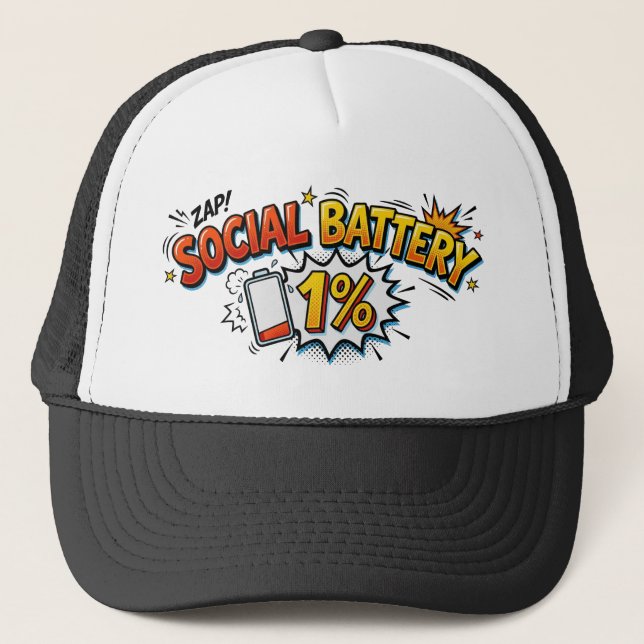 Boné Bateria Social 1% Introvertido Engraçado Quadrinho (Frente)